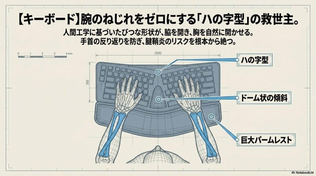 エルゴノミクス型のキーボードの効果