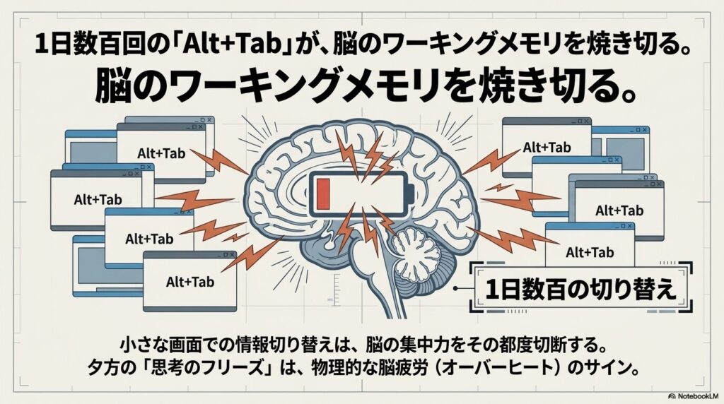画面切り替えによる脳リソースの消耗