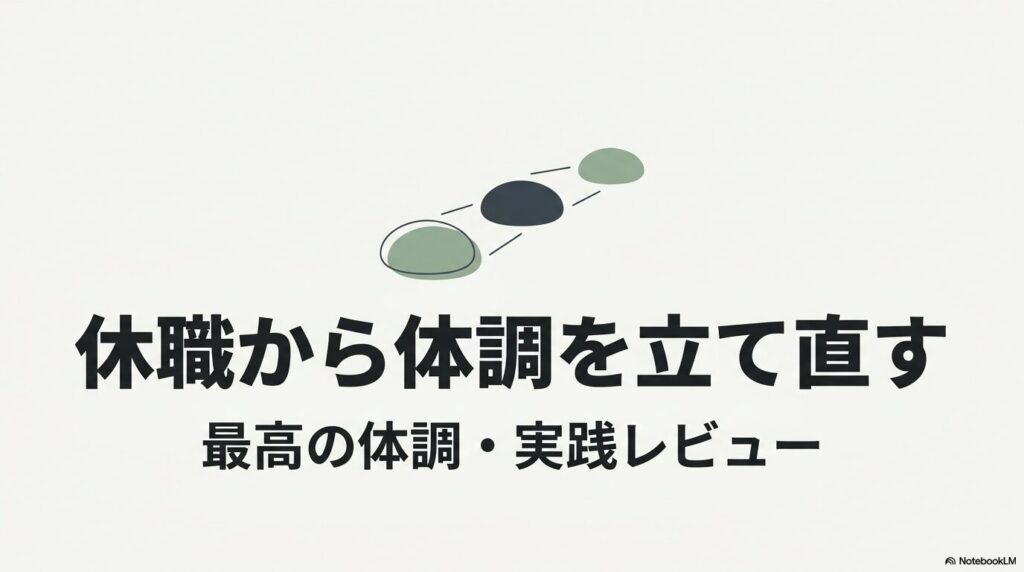 休職から体調を立て直す。最高の体調の実践レビュー