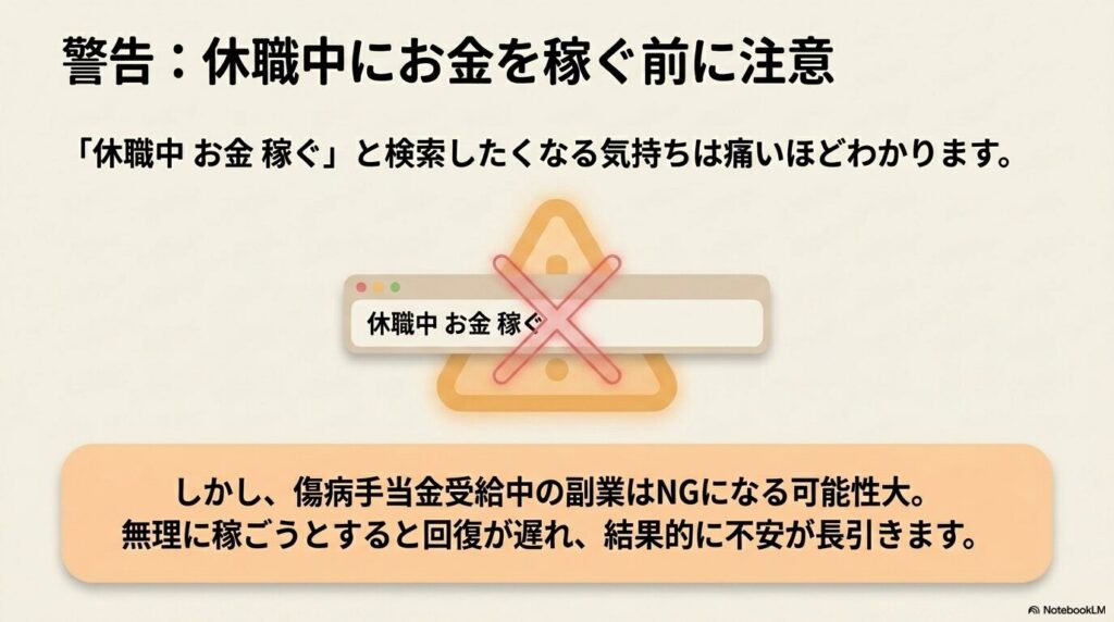 休職中にお金を稼ぐのはNG