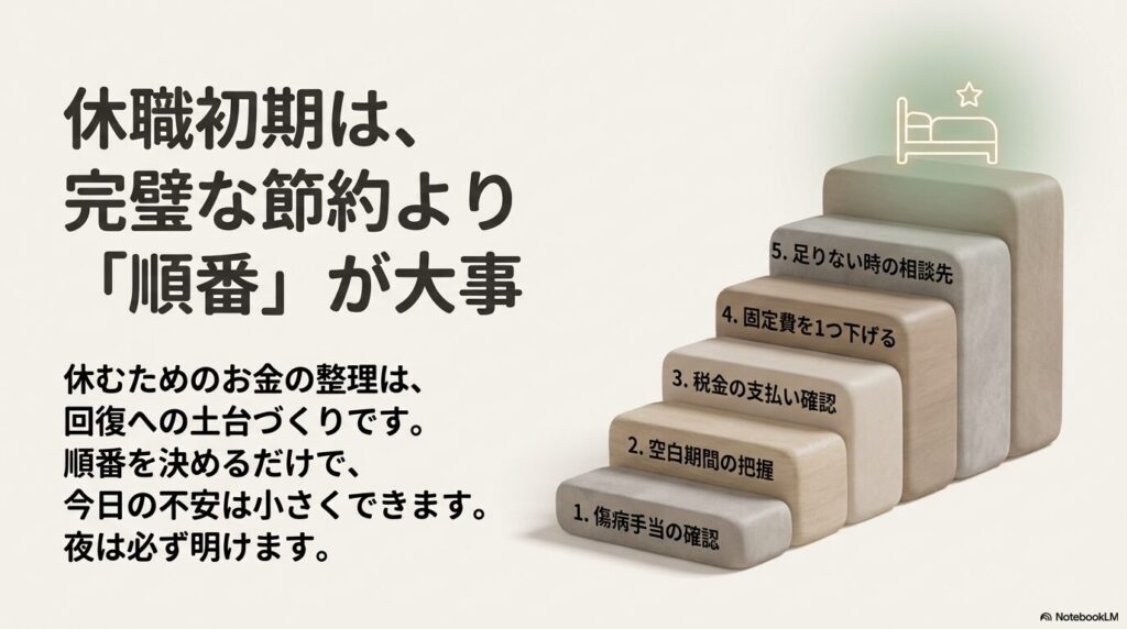 休職初期は順番が大事。