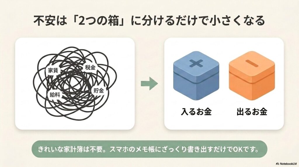 休職中のお金の不安は2つの箱に分ける。